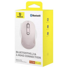 Бездротова мишка Baseus F02 Ergonomic Wireless Mouse 2.4G/BT5.2 1000-1600-2000-2400-4000dpi Рожевий