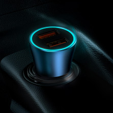 Автомобільний зарядний пристрій Baseus Golden Contactor Pro Dual Quick Charger Car Charger 40W 2USB Блакитний