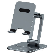 Підставка для телефону настільна Baseus Desktop Biaxial Foldable Metal Stand for Phones Сірий