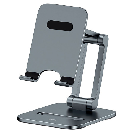 Підставка для телефону настільна Baseus Desktop Biaxial Foldable Metal Stand for Phones Сірий