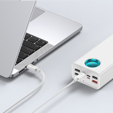 УМБ Baseus Amblight 26800mAh 65W 6A з технологією QC3.0+PD3.0 4USB+Type-C+ кабель Type-C to Type-C 100W 20V/5A 1м Білий