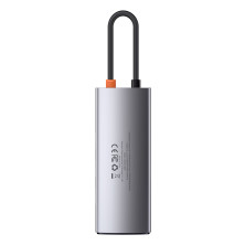 USB-хаб Baseus 6in1 Metal Gleam 6-Port Type-C HUB Adapter Type-C to USB3.0*3, Type-C(PD)*1, 4KHDMI, RJ45 Сірий