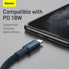 Кабель Baseus High Density Braided Fast Charging Data Cable Type-C to Lightning PD 20W 2m Синій