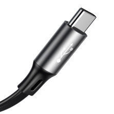 Кабель Baseus Fabric Flexible 3-in-1 Fast Charging Data Cable USB to Lightning+Type-C+MicroUSB 3.5А 1.2m Черный