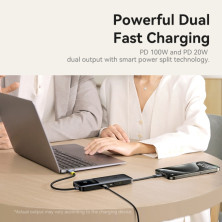 USB-хаб Baseus 6in1 Dual Fast Charging 6-Port Type-C HUB Adapter Type-C to USB3.2*1, USB2.0*1,Type-C3.2*2, Type-C(PD)*1, 4KHDMI Черный