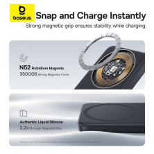 УМБ Baseus EnerFill FM11 Ultra-Mini Magnetic 2in1 10000mAh 22.5W 3A QC3.0+PD3.0 с Беспроводной зарядкой Qi 15W Черный