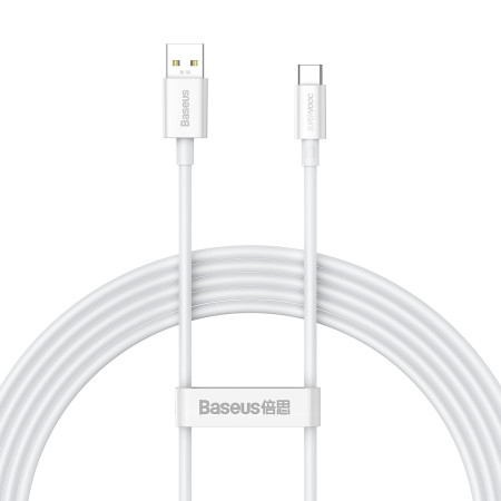 Кабель Baseus Superior Series Fast Charging Data Cable USB to Type-C 65W SUPERVOOC 2m Білий
