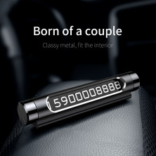 Автовизитка парковочная карта Baseus All Metal Temporary Parking Number Plate версия для двух номеров Черный