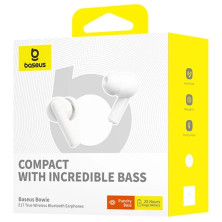 Бездротові Bluetooth навушники Baseus Bowie E17 True Wireless TWS Earphones Білий