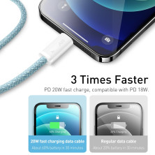 Кабель Baseus Dynamic Series Fast Charging Data Cable Type-C to Lightning PD 20W 2m Синій