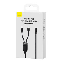 Кабель Baseus Flash Series 2 2-in-1 Fast Charging Data Cable Type-C to Type-C+Type-C 100W 1.5m Чорний