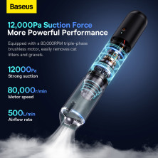 Аккумуляторный пылесос Baseus A3lite Car Vacuum Cleaner 100 Вт 12000 Па Черный