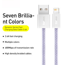 Кабель Baseus Dynamic 2 Series Fast Charging USB to Lightning 2.4A 2m Фіолетовий