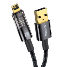 Кабель Baseus Explorer Series Auto Power-Off Fast Charging Data Cable USB to Lightning 2.4A 1m Черный