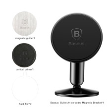 Автодержатель для телефона магнитный Baseus Bullet Magnetic на торпедо Черный