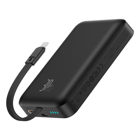 УМБ Baseus Magnetic Mini Wireless Fast Charge 10000mAh 30W 3A QC3.0+PD3.0 з функцією MagSafe та Qi 15W і Type-C 30W кабелем Чорний