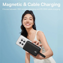 УМБ Baseus Magnetic Mini Wireless Fast Charge 10000mAh 30W 3A QC3.0+PD3.0 з функцією MagSafe та Qi 15W і Type-C 30W кабелем Чорний