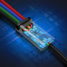 Кабель Baseus Fast 4-in-1 Fast Charging Data Cable USB to 2Lightning+Type-C+MicroUSB 3.5А 1.2m Чорний
