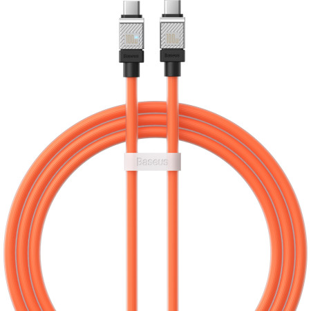 Кабель Baseus CoolPlay Series Fast Charging Data Cable Type-C to Type-C 100W 20V 5A 1m Оранжевый