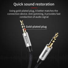 Аудіо-кабель Baseus Yiven AUX 3.5 to AUX 3.5 Audio Cable M30 1м Чорний