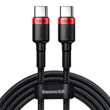 Кабель Baseus Cafule Flash Charging Data Line Cable Type-C to Type-C PD 2.0 QC 3.0 100W 20V 5A 2m Черно-Красный