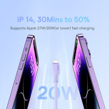 Кабель Baseus Pudding Series Fast Charging Data Cable Type-C to Lightning PD 20W 2m Фиолетовый