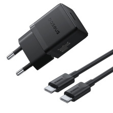 Мережевий зарядний пристрій Baseus Palm Fast Charger 1C PD3.0 30W Type-C 3A  + Кабель Type-C to Type-C 60W 20V/3A 1м Чорний