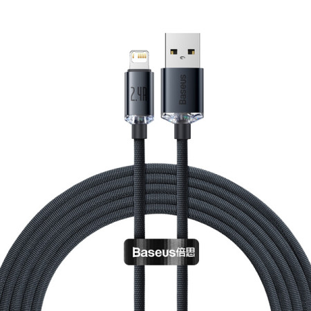 Кабель Baseus Crystal Shine Series USB to Lightning 2.4A 2m Черный