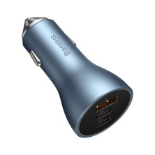 Автомобильное зарядное устройство Baseus Golden Contactor Pro Triple Fast Charger Car Charger 65W USB+2Type-C Голубой