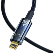 Кабель Baseus Explorer Series Auto Power-Off Fast Charging Data Cable Type-C to Lightning PD 20W 2m Синий