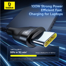 Кабель Baseus Flash Series 3 3-in-2 Fast Charging Data Cable  USB+Type-C to Lightning+Type-C+Type-C 100W 1.5m Чорний