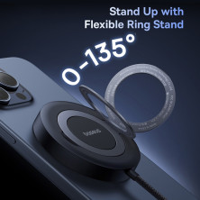 Бездротовий зарядний пристрій Baseus Simple Mini4 Magnetic с функцией MagSafe и Qi2 15W Прозорий