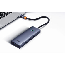 USB-хаб Baseus 5in1 UltraJoy 5-Port Type-C HUB Adapter Type-C to USB3.0*4, Type-C(PD)*1 Сірий