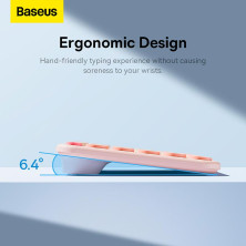 Клавіатура бездротова Baseus K01A Wireless Tri-Mode Keyboard 2.4G/BT1+BT2 Рожевий