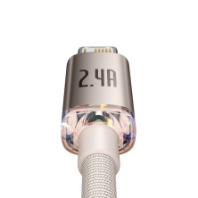 Кабель Baseus Crystal Shine Series USB to Lightning 2.4A 2m Рожевий