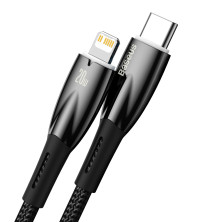 Кабель Baseus Glimmer Series Fast Charging Data Cable Type-C to Lightning PD 20W 2m Черный