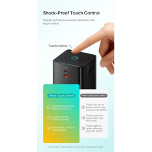 Сетевое зарядное устройство Baseus GaN5 PowerCombo Digital PowerStrip 65W 2AC+USB+Type-C + кабель Baseus Type-C to Type-C 100W 20V/5A 1м Черный