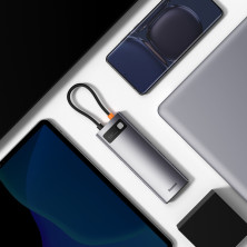 USB-хаб Baseus 8in1 StarJoy 8-Port Type-C HUB Adapter Type-C to USB3.1*3, Type-C(PD)*1, 4KHDMI, RJ45,TF, SD Сірий