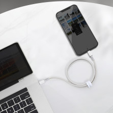 Кабель Baseus High Density Braided Fast Charging Data Cable Type-C to Lightning PD 20W 1m Белый