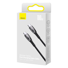 Кабель Baseus Glimmer Series Fast Charging Data Cable Type-C to Type-C 100W 20V 5A 2m Черный
