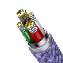Кабель Baseus StarSpeed 3-in-1 Fast Charging Data Cable USB to Lightning+Type-C+MicroUSB 3.5А 1.2m Фіолетовий