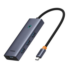 USB-хаб Baseus 5in1 UltraJoy 5-Port Type-C HUB Adapter Type-C to USB3.0*4, Type-C(PD)*1 Сірий