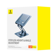 Подставка для ноутбука Baseus UltraStable Pro Series Rotatable and Foldable Laptop Stand на 3 шарнирах вращение 360° Серый