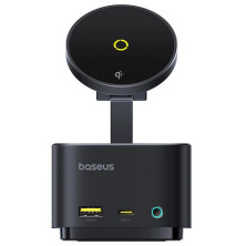 USB-хаб з Бездротовою зарядкою Baseus 7in1 MagPro Series 2 7-Port Type-C HUB Adapter Type-C to USB3.2*2, Type-C3.2*1, Type-C(PD)*1, 4KHDMI, SD/TF 3.0 Чорний