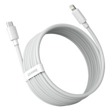 Кабель Baseus Simple Wisdom Series Fast Charging Data Cable Type-C to Lightning PD 20W 1.5m Набор 2 шт Белый