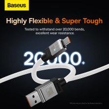 Кабель Baseus CoolPlay Series Fast Charging Data Cable USB to Type-C 100W 20V 5A 1m Білий