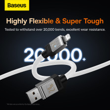 Кабель Baseus CoolPlay Series Fast Charging Cable USB to Lightning 2.4A 2m Білий