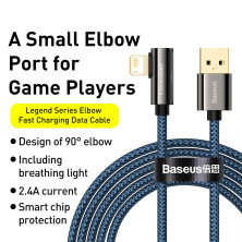 Кабель Baseus Legend Series Fast Charging Elbow Cable USB to Lightning 2.4A 2m Синий