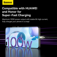 Кабель Baseus Glimmer Series Fast Charging Data Cable USB to Type-C 100W 20V 5A 2m Черный