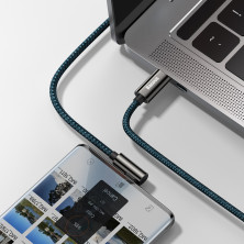 Кабель Baseus Legend Series Elbow Fast Charging Data Cable Type-C to Type-C 100W 20V 5A 2m Синій